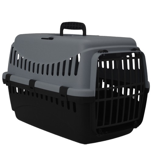 Grey portable pet carrier - portable,