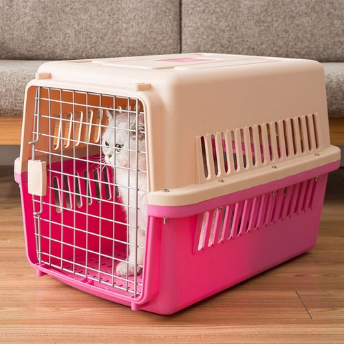 Pink large pet carrier cat - large,